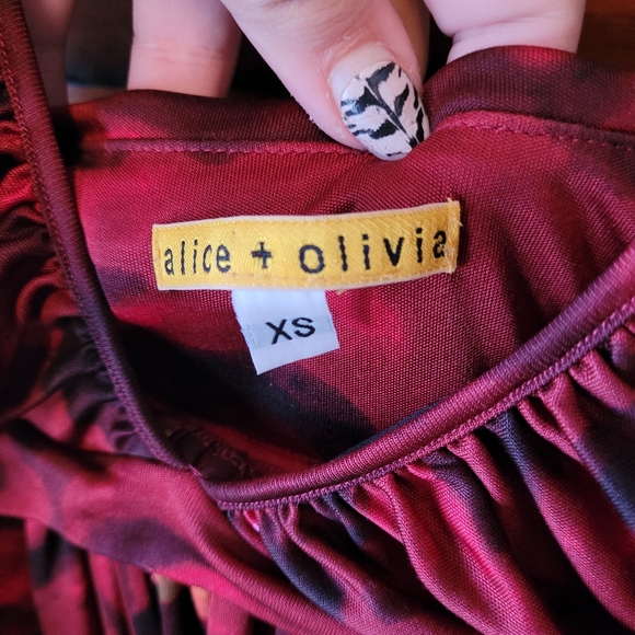 Alice & Olivia 100% Silk Floral y2k 90s Dress - Picture 3 of 7